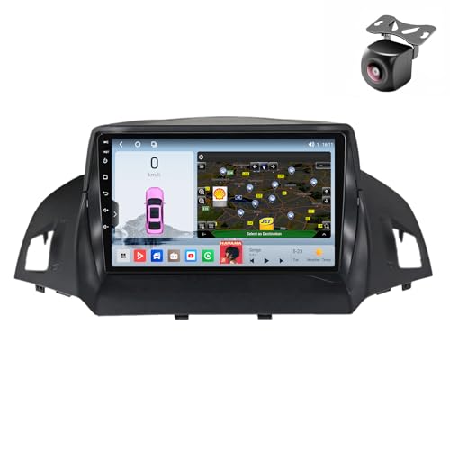 Android 14 Autoradio für Ford C-MAX Kuga 2 Escape 3 2012 2013 2014 2015 2016-2019 GPS Navigation 9 Zoll Kapazitiver Touchscreen Auto Stereo Mit Radio SWC FM Carplay Android Auto (M800S 8core 8+256G) von YDLXYWL