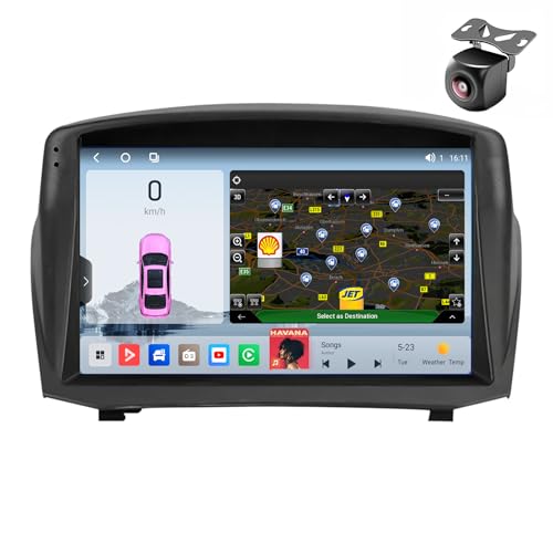 Android 14 Autoradio für Ford Fiesta Mk 6 2008 2009 2010 2011 2012 2013-2019 GPS Navigation 9 Zoll Kapazitiver Touchscreen Auto Stereo Mit Radio SWC FM RDS Carplay Android Auto (M800S 8core 8+256G) von YDLXYWL