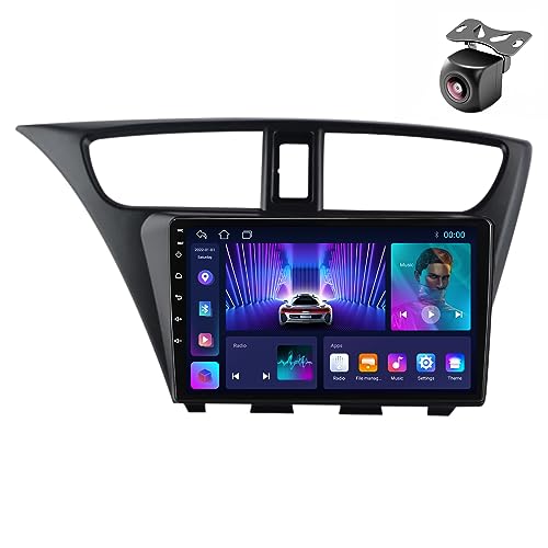 Android 14 Autoradio für Honda Civic 9 FK FB 2012 2013 2014 2015 2016 2017 GPS Navigation 9 Zoll Kapazitiver Touchscreen Auto Stereo Mit Lüfter SWC FM RDS Carplay Android Auto (M150CP 4core 2+32G) von YDLXYWL