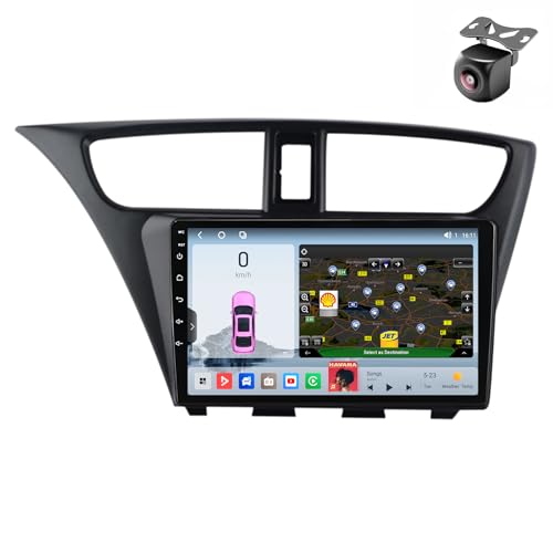 Android 14 Autoradio für Honda Civic 9 FK FB 2012 2013 2014 2015 2016 2017 GPS Navigation 9 Zoll Kapazitiver Touchscreen Auto Stereo Mit Lüfter SWC FM RDS Carplay Android Auto (M800S 8core 8+256G) von YDLXYWL