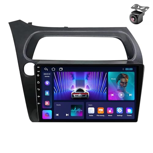 Android 14 Autoradio für Honda Civic Hatchback 2006 2007 2008 2009 2010 2011 GPS Navigation 9 Zoll Kapazitiver Touchscreen Auto Stereo Mit Lüfter SWC FM RDS Carplay Android Auto (M100CP 4core 1+32G) von YDLXYWL