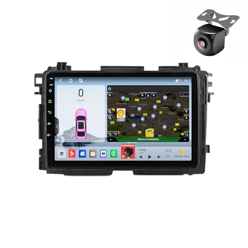Android 14 Autoradio für Honda Vezel HR - V HRV HR V XRV 2015 2016 2017 GPS Navigation 9 Zoll Kapazitiver Touchscreen Auto Stereo Mit Lüfter Radio SWC RDS Carplay Android Auto (M300S 8core 4+32G) von YDLXYWL