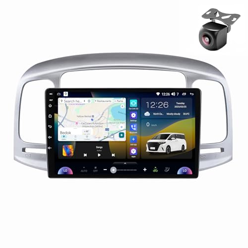 Android 14 Autoradio für Hyundai Accent 3 2006-2011 GPS Navigation 9 Zoll Kapazitiver Touchscreen Auto Stereo Mit Multimedia-Player Car Radio FM SWC RDS Carplay Android Auto (M200S 8core 2+32G) von YDLXYWL