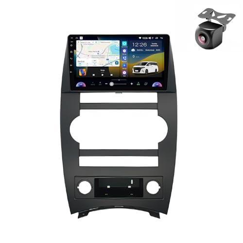 Android 14 Autoradio für Jeep Cherokee Commander XK 2005 2006 2007-2011 GPS Navigation 9 Zoll Kapazitiver Touchscreen Auto Stereo Mit Lüfter Radio RDS SWC Carplay Android Auto (M400S 8core 4+64G) von YDLXYWL