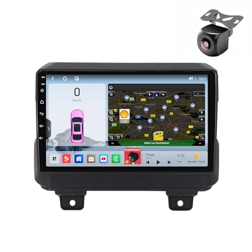 Android 14 Autoradio für Jeep Wrangler JL 2017 2018 2019 2020 GPS Navigation 9 Zoll Kapazitiver Touchscreen Auto Stereo Mit Lüfter SWC WiFi FM AM BT5.0 RDS Carplay Android Auto (M800S 8core 8+256G) von YDLXYWL