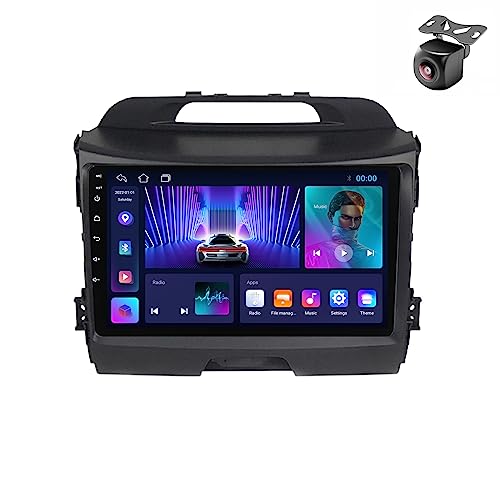 Android 14 Autoradio für Kia Sportage 3 SL 2010 2011 2012 2013 2014 2015 2016 GPS Navigation 9 Zoll Kapazitiver Touchscreen Auto Stereo Mit Lüfter SWC RDS Carplay Android Auto (M100CP 4core 1+32G) von YDLXYWL