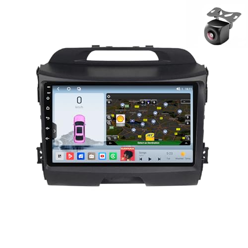 Android 14 Autoradio für Kia Sportage 3 SL 2010 2011 2012 2013 2014 2015 2016 GPS Navigation 9 Zoll Kapazitiver Touchscreen Auto Stereo Mit Lüfter SWC RDS Carplay Android Auto (M200S 8core 2+32G) von YDLXYWL