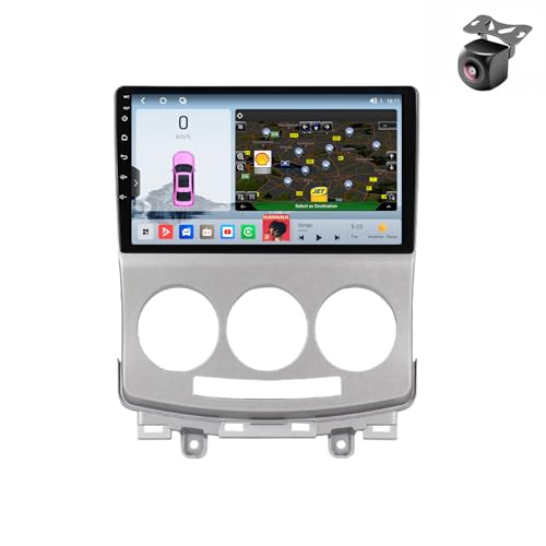 Android 14 Autoradio für Mazda 5 2005 2006 2007 2008 2009 2010 GPS Navigation 9 Zoll Kapazitiver Touchscreen Auto Stereo Mit Lüfter Radio SWC RDS FM BT5.0 Carplay Android Auto (M400S 8core 4+64G) von YDLXYWL