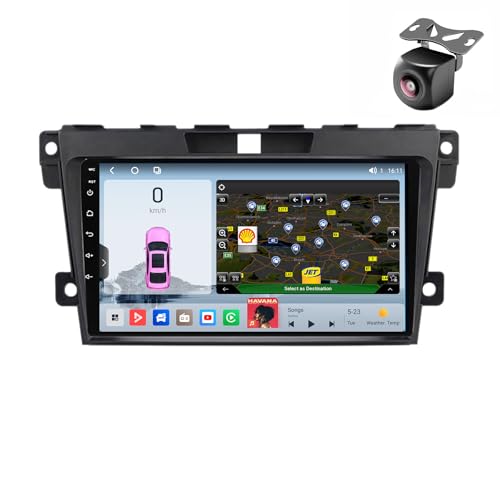 Android 14 Autoradio für Mazda CX-7 CX7 CX 7 2007 2008 2009 2010 2010-2014 GPS Navigation 9 Zoll Kapazitiver Touchscreen Auto Stereo Mit Lüfter SWC FM RDS Carplay Android Auto (M400S 8core 4+64G) von YDLXYWL