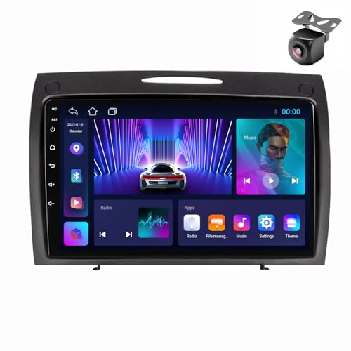 Android 14 Autoradio für Mercedes Benz SLK Class R171 2004 2005 2006-2011 GPS Navigation 9 Zoll Kapazitiver Touchscreen Auto Stereo Mit Lüfter SWC WiFi RDS Carplay Android Auto (M100CP 4core 1+32G) von YDLXYWL