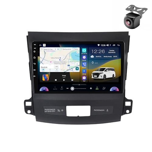 Android 14 Autoradio für Mitsubishi Outlander XL 2 2005 2006 2007-2011 GPS Navigation 9 Zoll Kapazitiver Touchscreen Auto Stereo Mit Lüfter Radio RDS FM SWC Carplay Android Auto (M600S 8core 6+128G) von YDLXYWL