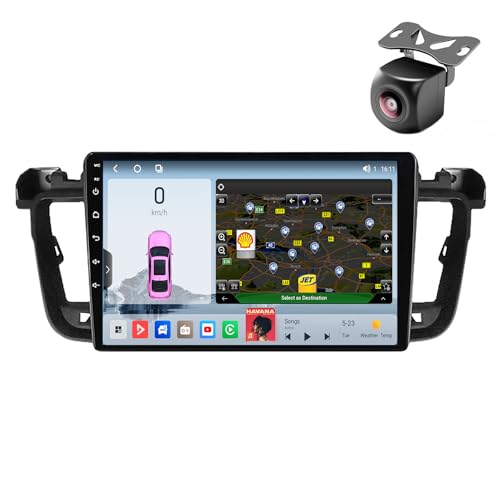 Android 14 Autoradio für Peugeot 508 508SW 2011 2012 2013 2014 2015 2016 2017 2018 GPS Navigation 9 Zoll Kapazitiver Touchscreen Auto Stereo Mit Radio SWC Carplay Android Auto (M500S 8core 4+64G) von YDLXYWL