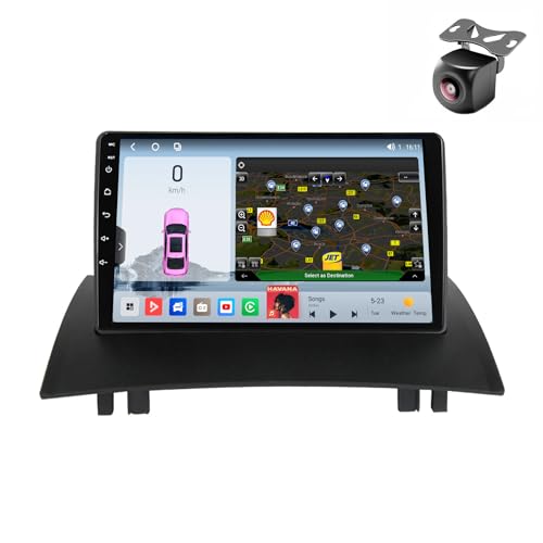Android 14 Autoradio für Renault Megane 2 2002 2003 2004 2005 2006 2007 2008 2009 GPS Navigation 9 Zoll Kapazitiver Touchscreen Auto Stereo Mit Radio SWC FM Carplay Android Auto (M800S 8core 8+256G) von YDLXYWL