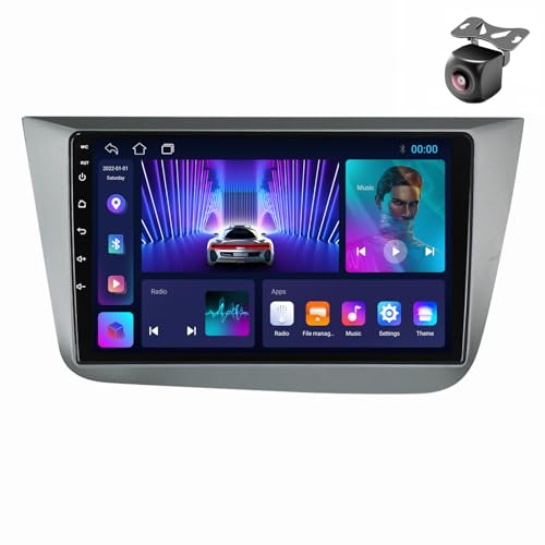 Android 14 Autoradio für Seat Leon Mk2 2005 2006 2007 2008 2009 2010 2011 2012 GPS Navigation 9 Zoll Kapazitiver Touchscreen Auto Stereo Mit Lüfter SWC RDS Carplay Android Auto (M150CP 4core 2+32G) von YDLXYWL