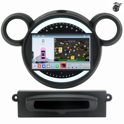 Android 14 autoradio für BMW Mini Cooper One Ray JCW R56 R57 R58 R59 R60 R55 2010-2016 GPS Navigation 9 Zoll Kapazitiver Touchscreen Auto Stereo Mit Lüfter SWC WiFi RDS Carplay (M600S 8core 6+128G) von YDLXYWL