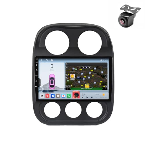 Android 14 autoradio für Jeep Compass Patriot 2010 2011 2012 2013 2014-2016 GPS Navigation 9 Zoll Kapazitiver Touchscreen Mit Lüfter WiFi FM RDS Carplay Wireless Android Auto (M800S 8core 8+256G) von YDLXYWL