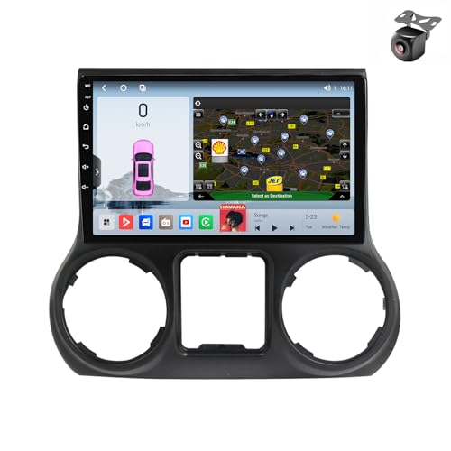 Android 14 autoradio für Jeep Wrangler 3 JK 2010 2011 2012 2013 2014 2015-2018 GPS Navigation 9 Zoll Kapazitiver Touchscreen Auto Stereo Mit SWC WiFi FM RDS Carplay Android Auto (M600S 8core 6+128G) von YDLXYWL