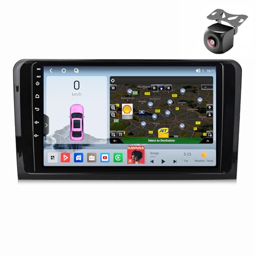 Android 14 autoradio für Mercedes Benz M-Class W164 GL-Class X164 ML 2005-2012 GPS Navigation 9 Zoll Kapazitiver Touchscreen Auto Stereo Mit Lüfter SWC RDS Carplay Android Auto (M800S 8core 8+256G) von YDLXYWL