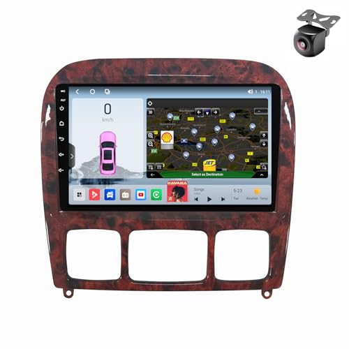 Android 14 autoradio für Mercedes Benz S Class W220 S280 S320 S350 S400 S430 1998-2005 GPS Navigation 9 Zoll Kapazitiver Touchscreen Auto Stereo Mit Lüfter SWC WiFi RDS Carplay (M800S 8core 8+256G) von YDLXYWL