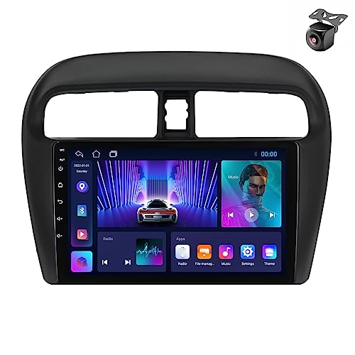 Android 14 autoradio für Mitsubishi Mirage Spacestar Attrage 2012 2013 2014 2015 2016-2020 GPS Navigation 9 Zoll Kapazitiver Touchscreen Auto Stereo Mit Lüfter SWC RDS Carplay (M150CP 4core 2+32G) von YDLXYWL