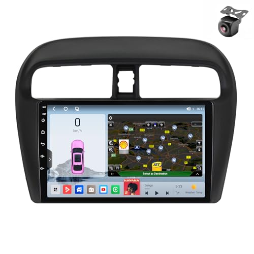 Android 14 autoradio für Mitsubishi Mirage Spacestar Attrage 2012 2013 2014 2015 2016-2020 GPS Navigation 9 Zoll Kapazitiver Touchscreen Auto Stereo Mit Lüfter SWC RDS Carplay (M200S 8core 2+32G) von YDLXYWL