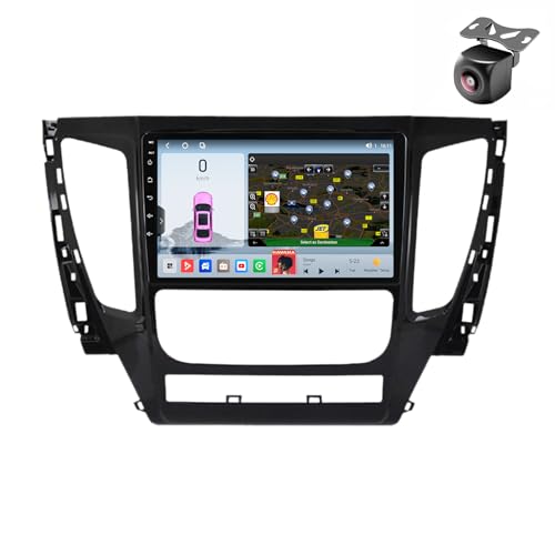 Android 14 autoradio für Mitsubishi Pajero Sport 3 2016 2017 2018 2019 GPS Navigation 9 Zoll Kapazitiver Touchscreen Auto Stereo Mit Lüfter SWC WiFi FM RDS Carplay Android Auto (M800S 8core 8+256G) von YDLXYWL