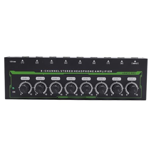 Stereo -Kopfhörerverstärker 8 -Kanalmixer DJ Board HA800 Pro Kopfhörer Splitter Hochleistung Metal Shell Verstärker für Studio Verwendung (US-Stecker) von YDuupxe