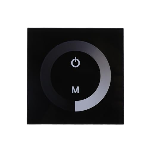 Wandschalter-Dimmer-Lampen-Controller Einfarbiger Touchpanel-Dimmer Wandschalter-Controller LED-Lichtleiste DC 12 V Bis 24 V (BLACK) von YDuupxe