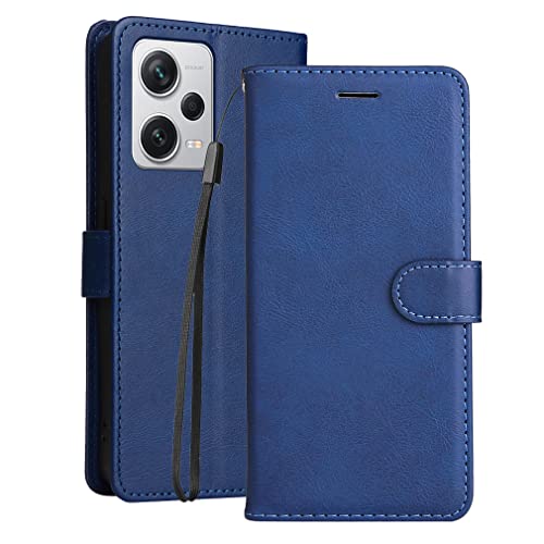 YEALLY Handyhülle für Xiaomi Redmi Note 12 Pro+ Leder Tasche Hülle für Redmi Note 12 Pro+ Klapphüllen Brieftasche mit Kartenfächer Silikon Schutzhülle für Xiaomi Note 12 Pro+, Blau von YEALLY