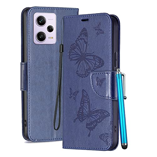 YEALLY Handyhülle für Xiaomi Redmi Note 12 Pro Plus Leder Tasche Hülle für Redmi Note 12 Pro Plus Klapphülle Brieftasche mit Kartenfächer Silikon Schutzhülle für Redmi Note 12 Pro+, Blau von YEALLY