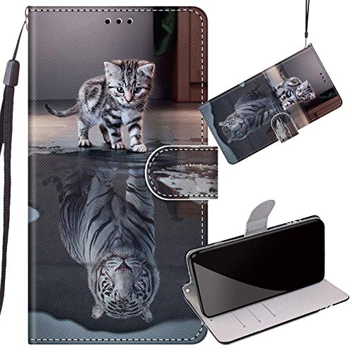 YEALLY Handyhüllen für Samsung Galaxy A14 5G Ledertasche Hülle, Tiger Brieftasche mit Standfunktion & Kartensteckplätze Schutz Klapphülle für Galaxy A14 5G Case von YEALLY