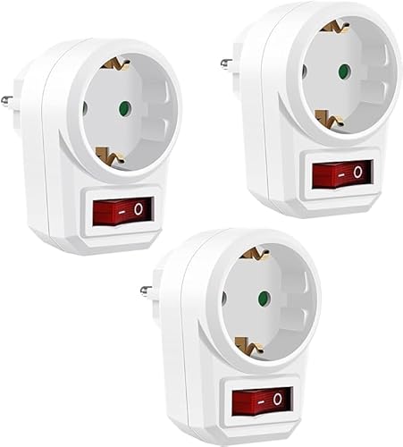 3 Stück 1 Fach Schutzkontaktsteckdose,Steckdosenadapter, YEAPOW Zwischenstecker mit Schalter,Schaltbare Steckdose, Steckdosenadapter mit Kindersicherung Schuko-Anschluss bis 3680 Watt, 3er Pack- Weiß 3 Stück 1 Fach Schutzkontaktsteckdose,Steckdosenadapter, YEAPOW Zwischenstecker mit Schalter,Schaltbare Steckdose, Steckdosenadapter mit Kindersicherung Schuko-Anschluss bis 3680 Watt, 3er Pack- Weiß von YEAPOW