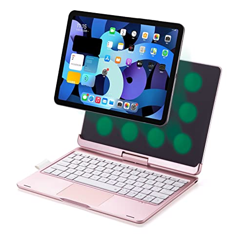 Magnetische Tastatur für iPad Air 5. Generation 4. Generation 10.9 Zoll / iPad Pro 11 Zoll 3. 2. Generation Touchpad Tastatur Hülle 360 ° Rotation Faltbare Hintergrundbeleuchtung Tastatur mit Trackpad (Roségold) von YEEHi