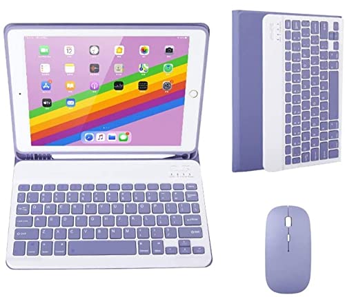 YEEHi Farbige Tastatur für iPad Air 5. Generation Air 4. Generation Tastaturhülle mit Maus, niedliche, abnehmbare kabellose Bluetooth-Tastaturabdeckung für iPad Air 5 Air 4 (11 Zoll), Violett von YEEHi