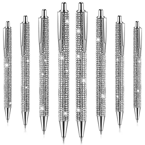 YEHEI 8Pcs Nette Bling Diamant-Weihnachtsrhinestones-Geschenk-Metallkugelschreiber-Fantasie-Glitzernde Kristallfeder C von YEHEI