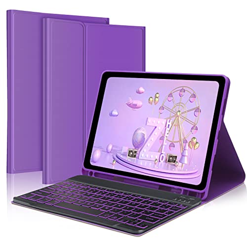 Tastaturhülle für iPad Pro 11, iPad Air 5. / 4. Generation 10,9 Zoll (27,9 cm), ultradünn, Hintergrundbeleuchtung in 7 Farben, Multi-Touch-Trackpad, magischer Magnetverschluss, Tastatur für iPad Pro von YEHOBU