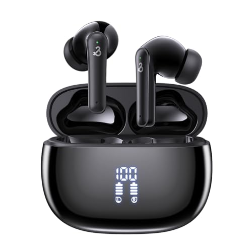 Bluetooth Kopfhörer, Kopfhörer Kabellos Bluetooth 5.4 mit 6 ENC Mikrofon, In Ear kopfhörer Bluetooth mit HiFi Stereo Tiefer Bass, Herausragender Sound, 50 Std Spielzeit, IPX7 Wasserdicht Ohrhörer von YELKUTT