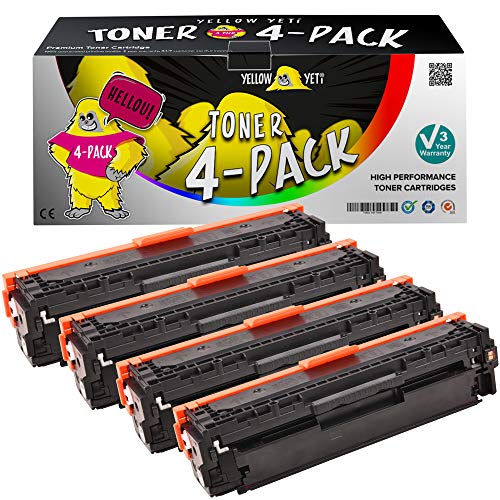 YELLOW YETI 4er Pack 305X 305A Premium Toner kompatibel für Laserjet Pro 300 M351a MFP M375nw Pro 400 M451dn M451dw M451nw MFP M475dn M475dw | CE410X 4.000 Seiten CE411A CE412A CE413A 2.600 Seiten von YELLOW YETI