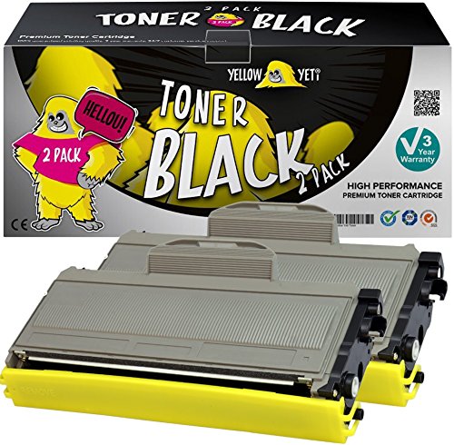 YELLOW YETI TN2120 TN2110 (2.600 Seiten) 2 Premium Toner kompatibel für Brother HL-2140 HL-2150 HL-2170 MFC-7320 MFC-7340 MFC-7440 MFC-7840 DCP-7030 DCP-7040 DCP-7045 [3 Jahre Garantie] von YELLOW YETI