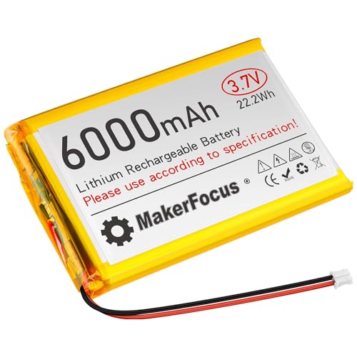 YELUFT 1 Stück 3,7V 6000mAh Lithium-Polymer-Akku mit Integrierter Schutzplatine und PH2.0-Stecker Kompatibel mit WisBlock Meshtastic, Raspberry Pi USV(Umgekehrte Polarität) von YELUFT