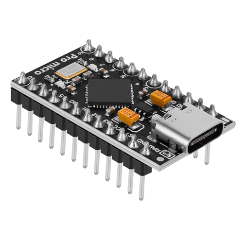 YELUFT 1 Stück Vorgelötetes Pro Micro 32U4 5V 16MHz Entwicklungsboard Mikrocontroller USB-C-Schnittstelle Kompatibel mit Arduino IDE YELUFT 1 Stück Vorgelötetes Pro Micro 32U4 5V 16MHz Entwicklungsboard Mikrocontroller USB-C-Schnittstelle Kompatibel mit Arduino IDE von YELUFT