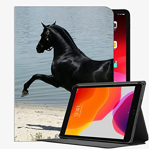 Fall für iPad 9.7 2018/2017, Pferd Strand-Sand-Gehen Case Slim Shell-Abdeckung für iPad 9,7 Zoll von YENDOSTEEN