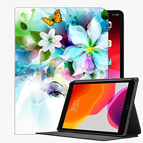 Für ipad air1 9,7 cm case Abdeckung, Kunst mädchen Augen Blumen blütenblätter Schmetterling blätter Spray pad95 case Slim Shell Abdeckung für ipad ipad Luft 9,7 Zoll von YENDOSTEEN