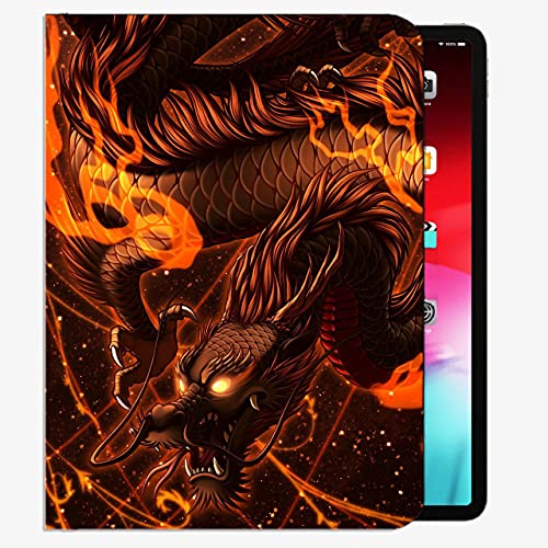 Ledertasche für Neue iPad 8./7. Generation Fall, iPad 10.2 Fall, Drache Feuer Kunst Fall Slim Shell Cover für iPad 10,2 Zoll von YENDOSTEEN