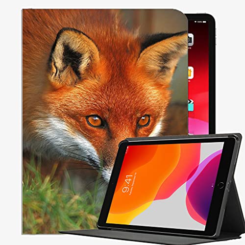 Ledertasche für Neue iPad 8./7. Generation Fall, iPad 10.2 Fall, Fuchs Augen Gras flaumig Fall Slim Shell Cover für iPad iPad 10,2 Zoll von YENDOSTEEN
