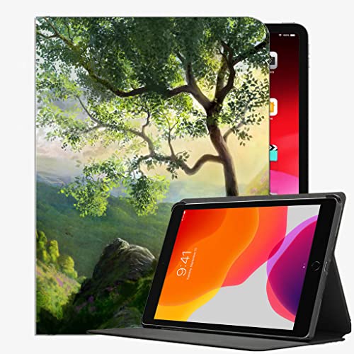 YENDOSTEEN 10,5 Zoll Hülle mit Ständer Kompatibel mit iPad Air 10,5/iPad Pro 10,5 Folio Smart Cover,Tree Mountains Green mit Auto Schlaf-/Aufwachfunktion von YENDOSTEEN