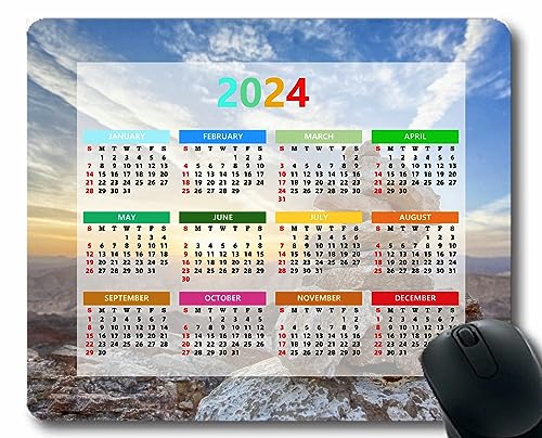 YENDOSTEEN 2024 Kalender Mauspad,Gaming-Mauspads,Hebt Kreise im Hintergrundlicht hervor Mauspads für Computer,Laptop,PC,Büro & Zuhause von YENDOSTEEN