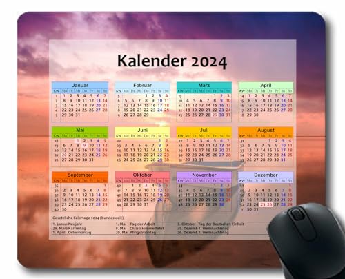 YENDOSTEEN 2024 Kalender Mauspad,Gaming-Mauspads,Helle grelle grüne Farbe rutschfeste Gummi-Mauspads für Bürocomputer,Laptop von YENDOSTEEN
