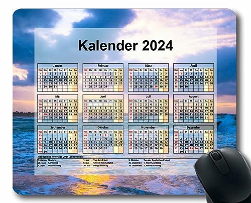 YENDOSTEEN 2024 Kalender Mauspad,Hinterlässt leichte Muster Mauspads für Computer,Laptop,PC,Büro & Zuhause Kalender 057 von YENDOSTEEN