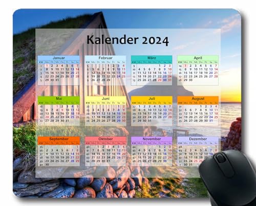 YENDOSTEEN 2024 Kalender Mauspad,Lichtblendung verschmiert hell Ultraglatte Mauspads für Kabellose Maus,Laptop,Computer,PC-Büro,Zuhause Kalender 624 von YENDOSTEEN
